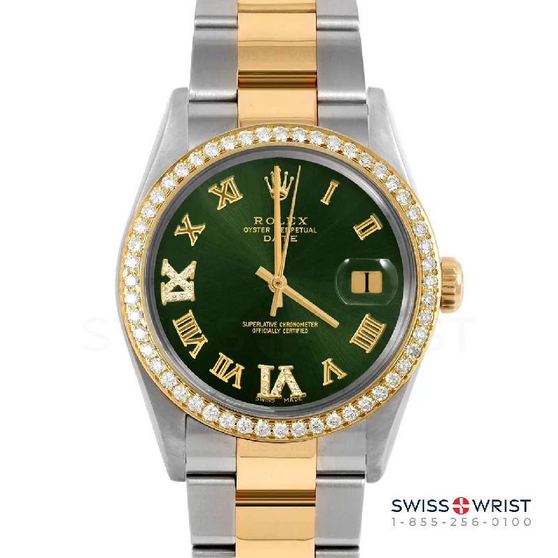 Rolex Date 34mm | 1500-TT-GRN-RDR69-BDS-OYS