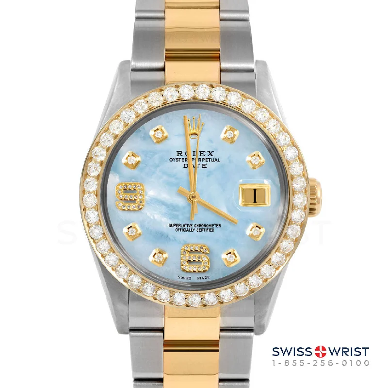 Rolex Date 34mm | 1500-TT-LBMOP-8DA69-2CT-OYS