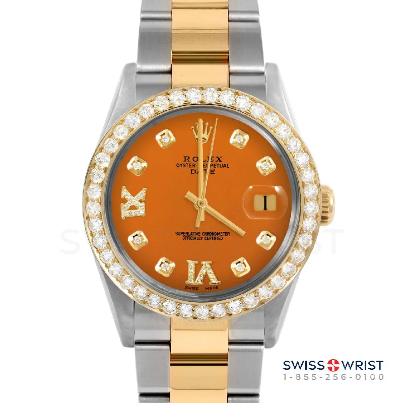 Rolex Date 34mm | 1500-TT-ORN-8DR69-2CT-OYS