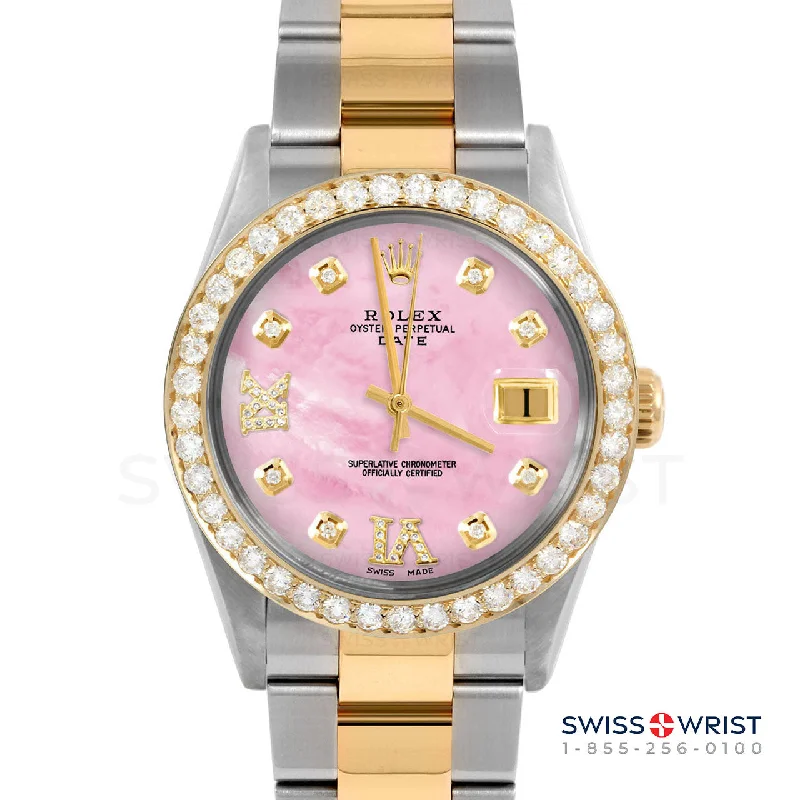 Rolex Date 34mm | 1500-TT-PMOP-8DR69-2CT-OYS