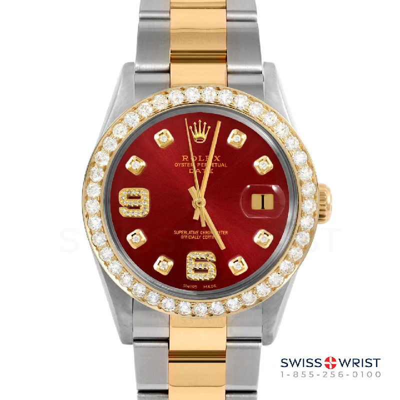 Rolex Date 34mm | 1500-TT-RED-8DA69-2CT-OYS