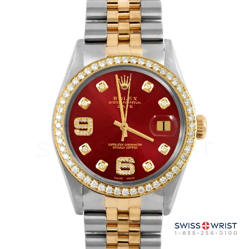 Rolex Date 34mm | 1500-TT-RED-8DA69-BDS-JBL