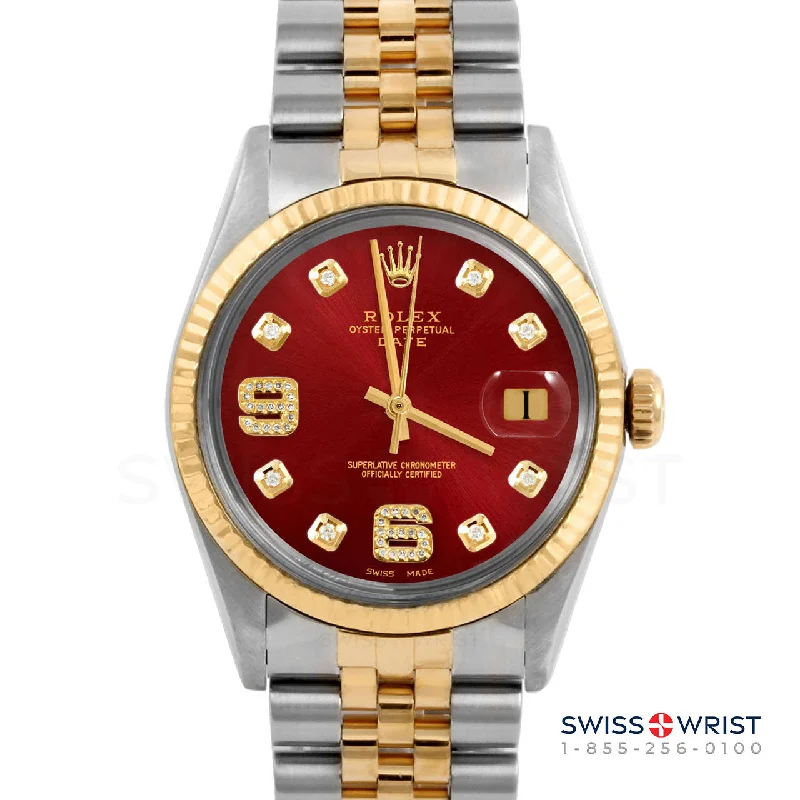 Rolex Date 34mm | 1500-TT-RED-8DA69-FLT-JBL