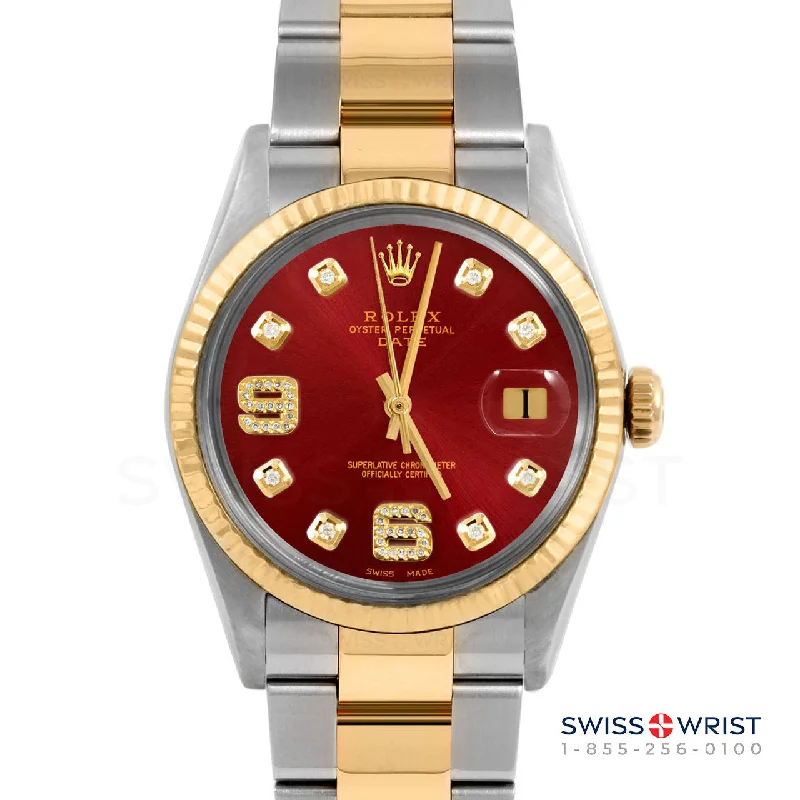 Rolex Date 34mm | 1500-TT-RED-8DA69-FLT-OYS