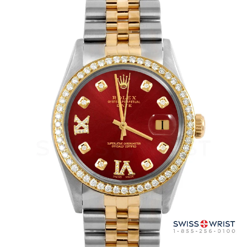 Rolex Date 34mm | 1500-TT-RED-8DR69-BDS-JBL