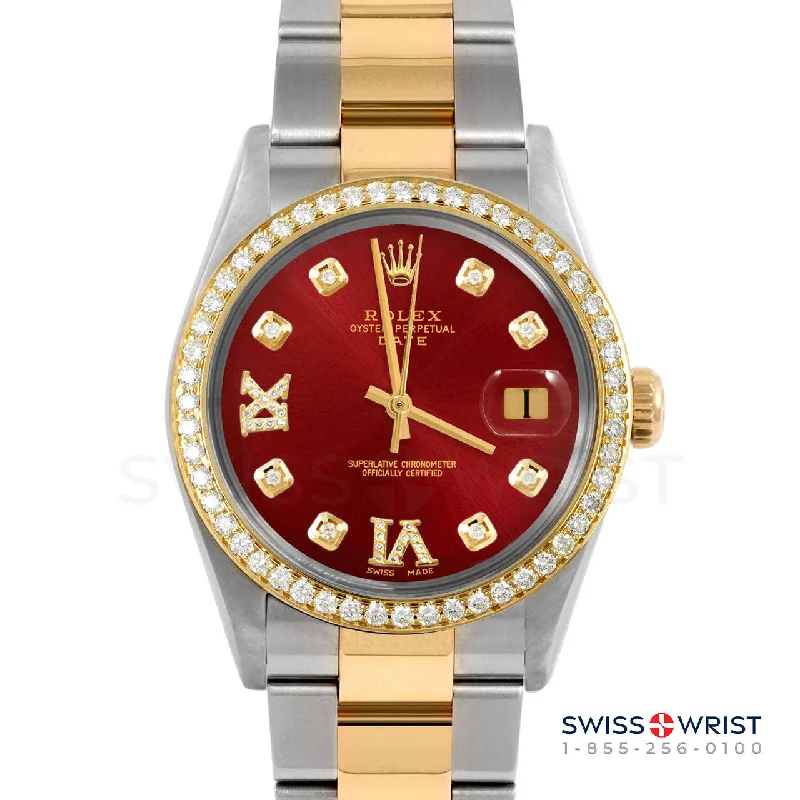 Rolex Date 34mm | 1500-TT-RED-8DR69-BDS-OYS