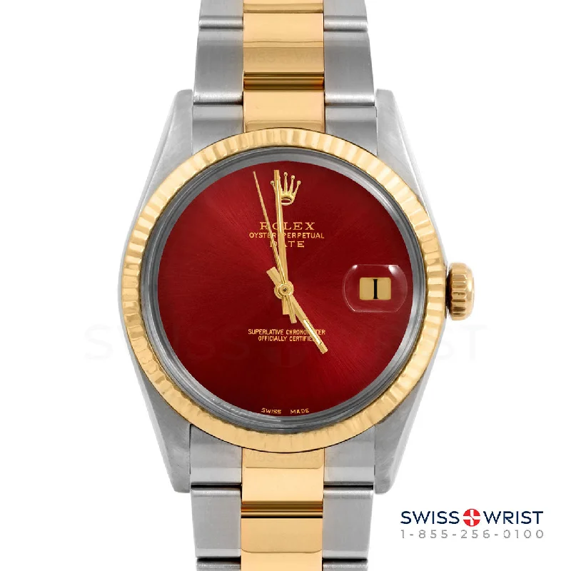 Rolex Date 34mm | 1500-TT-RED-NOHM-FLT-OYS