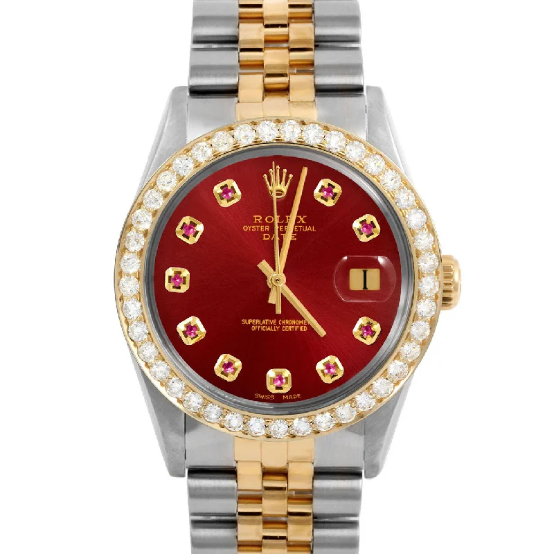 Rolex Date 34mm | 1500-TT-RED-RBY-AM-2CT-JBL