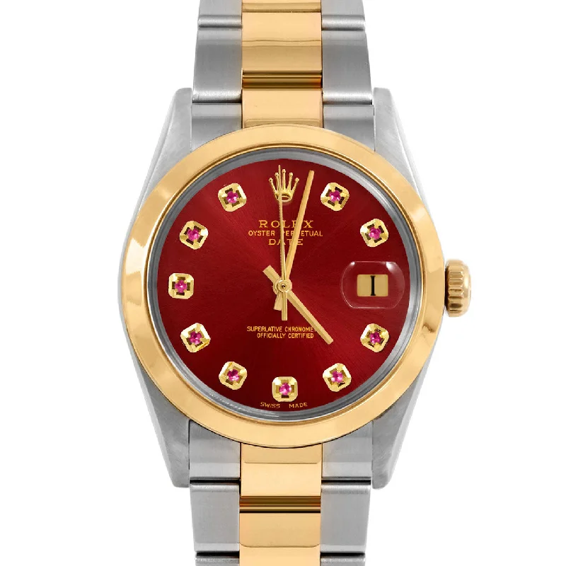 Rolex Date 34mm | 1500-TT-RED-RBY-AM-SMT-OYS