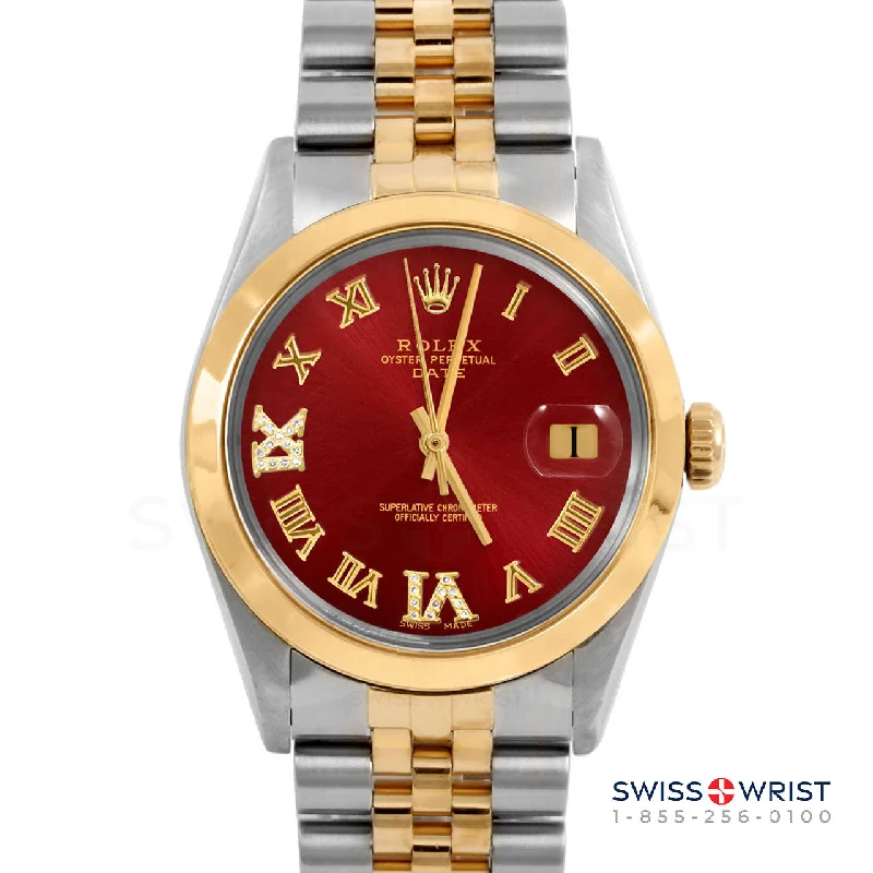 Rolex Date 34mm | 1500-TT-RED-RDR69-SMT-JBL