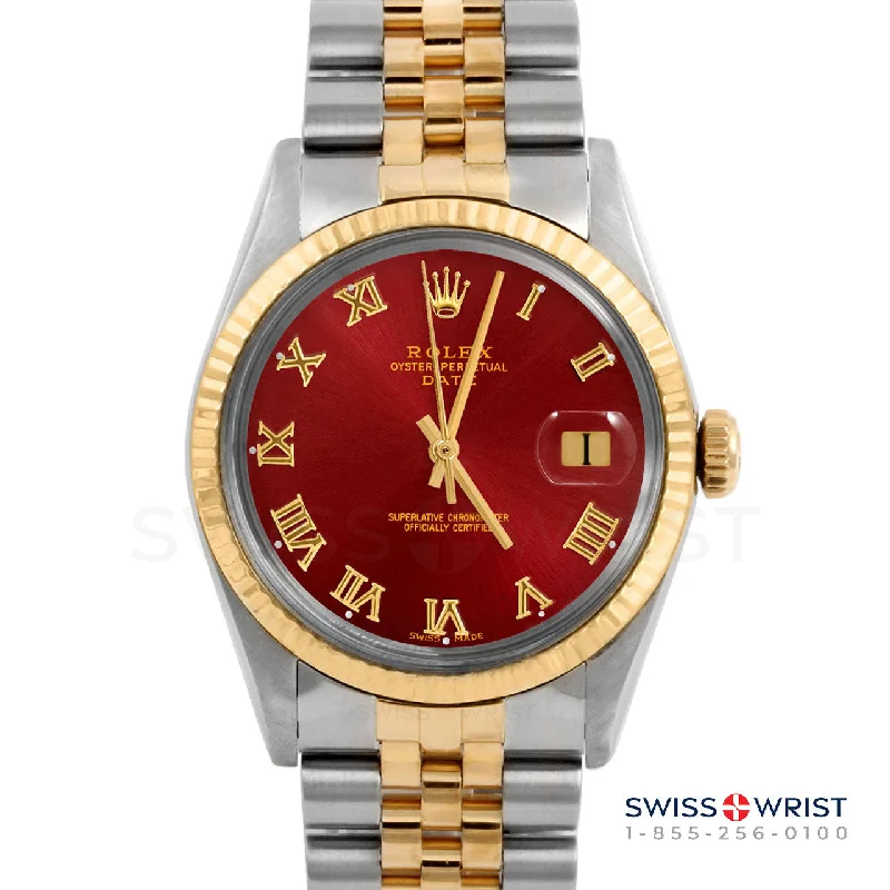 Rolex Date 34mm | 1500-TT-RED-ROM-FLT-JBL