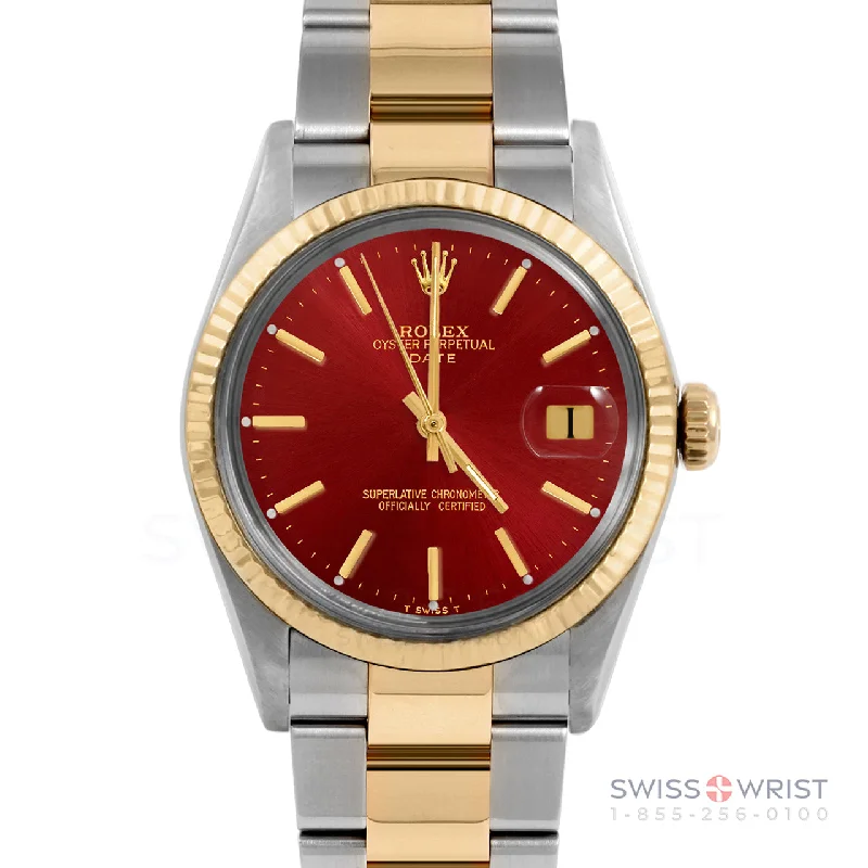 Rolex Date 34mm | 1500-TT-RED-STK-FLT-OYS