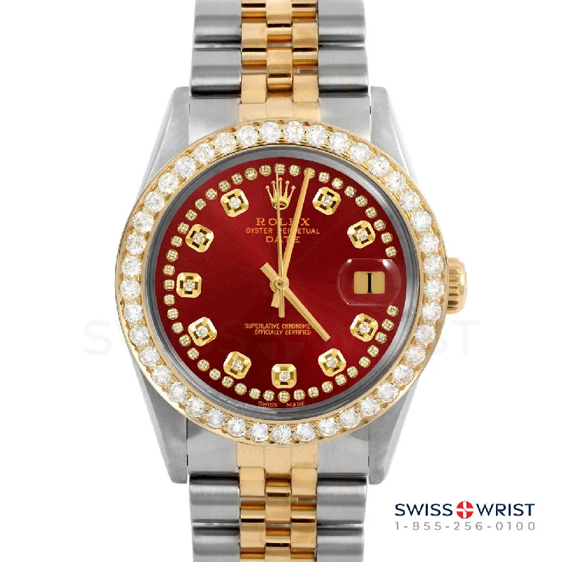 Rolex Date 34mm | 1500-TT-RED-STRD-2CT-JBL