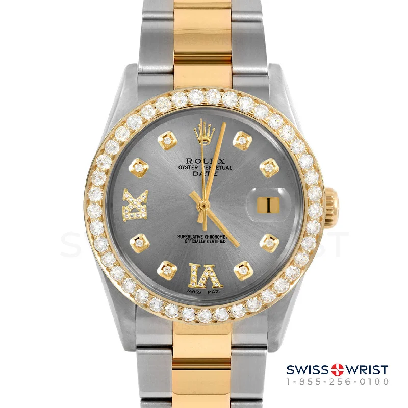 Rolex Date 34mm | 1500-TT-SLT-8DR69-2CT-OYS