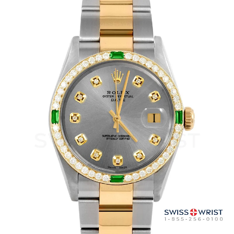 Rolex Date 34mm | 1500-TT-SLT-DIA-AM-4EMD-OYS