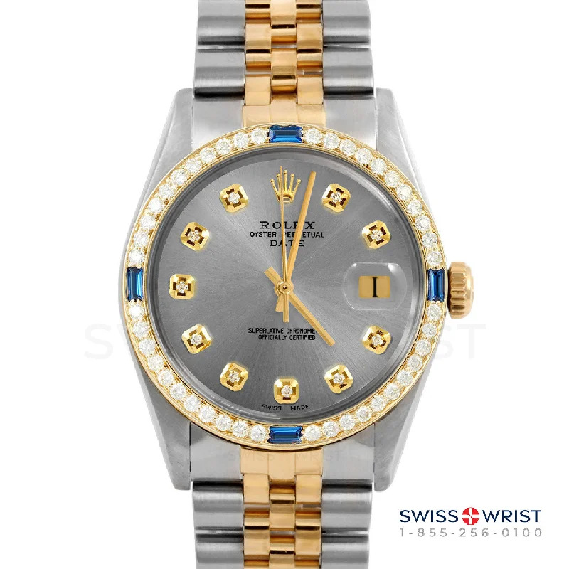 Rolex Date 34mm | 1500-TT-SLT-DIA-AM-4SPH-JBL