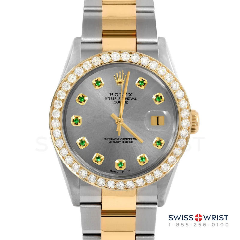 Rolex Date 34mm | 1500-TT-SLT-EMD-AM-2CT-OYS