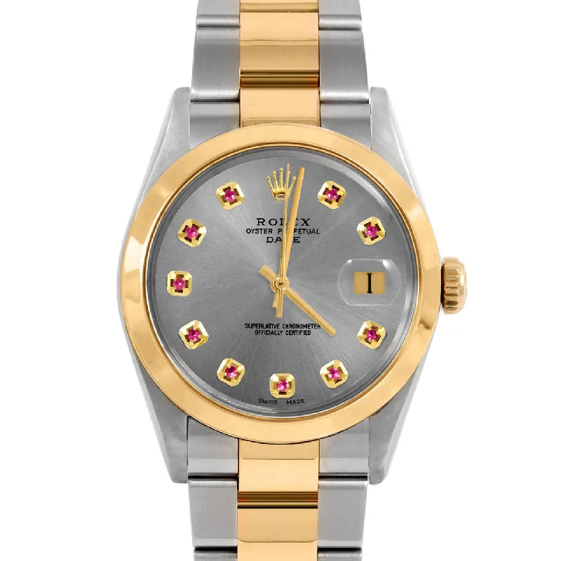 Rolex Date 34mm | 1500-TT-SLT-RBY-AM-SMT-OYS