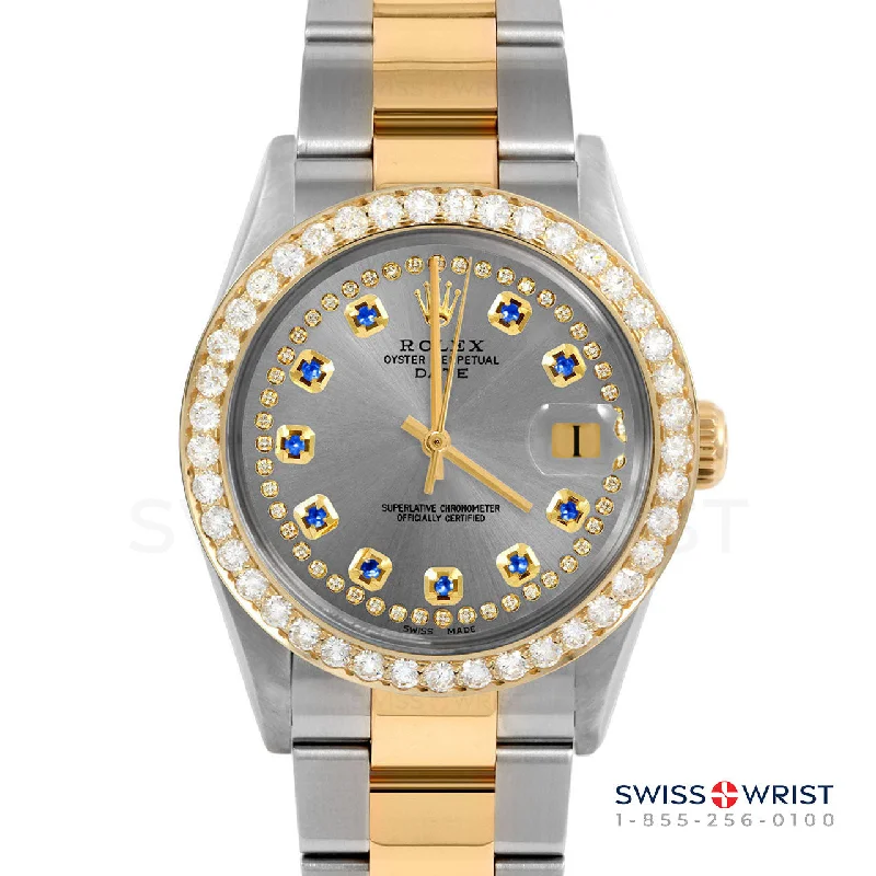 Rolex Date 34mm | 1500-TT-SLT-STRS-2CT-OYS