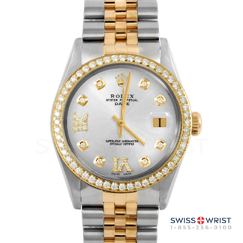 Rolex Date 34mm | 1500-TT-SLV-8DR69-BDS-JBL