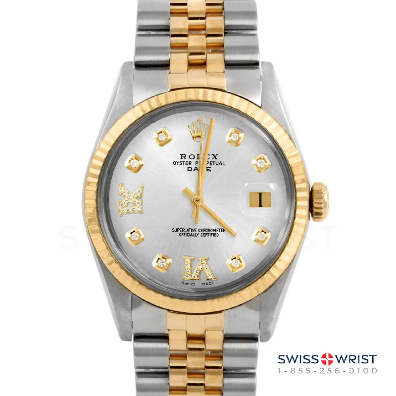 Rolex Date 34mm | 1500-TT-SLV-8DR69-FLT-JBL