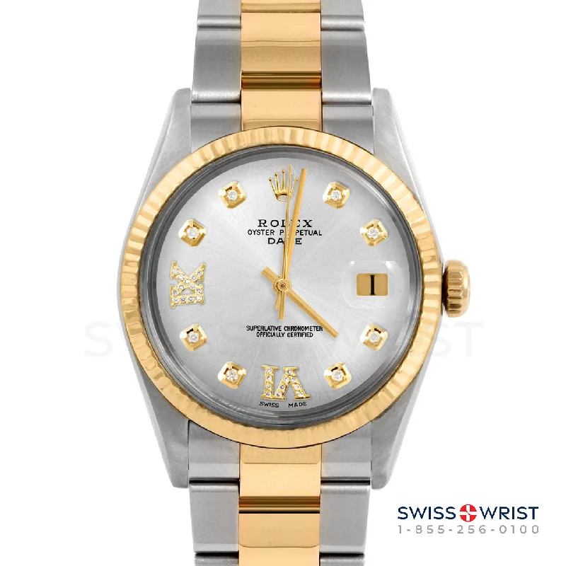 Rolex Date 34mm | 1500-TT-SLV-8DR69-FLT-OYS