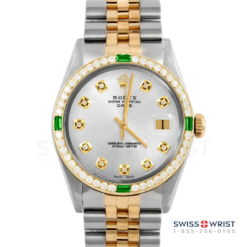 Rolex Date 34mm | 1500-TT-SLV-DIA-AM-4EMD-JBL