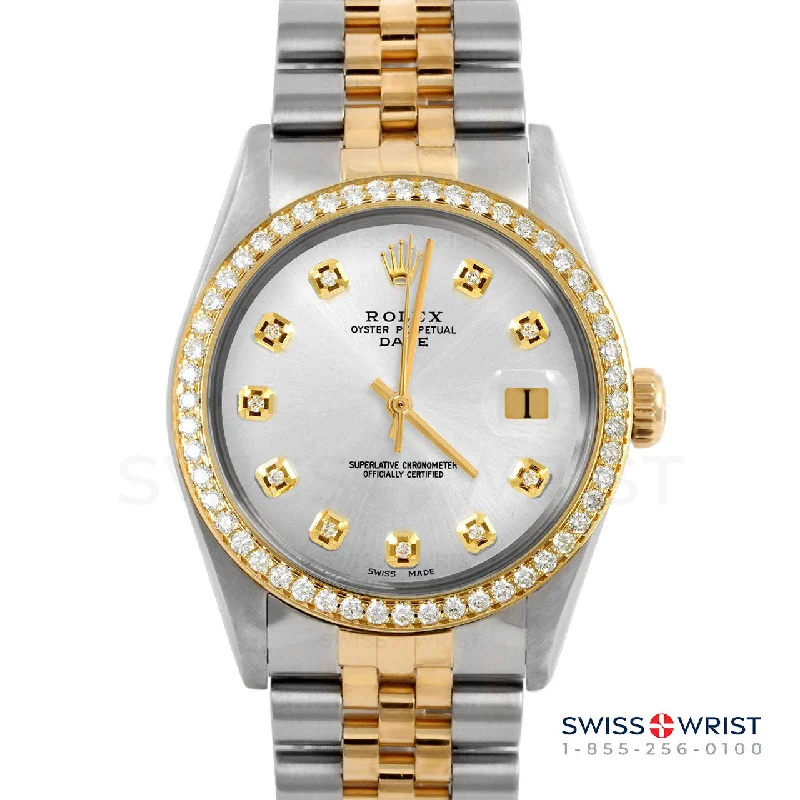 Rolex Date 34mm | 1500-TT-SLV-DIA-AM-BDS-JBL