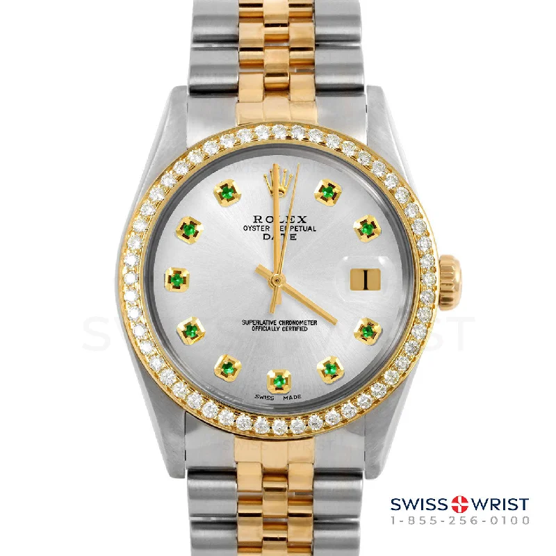 Rolex Date 34mm | 1500-TT-SLV-EMD-AM-BDS-JBL