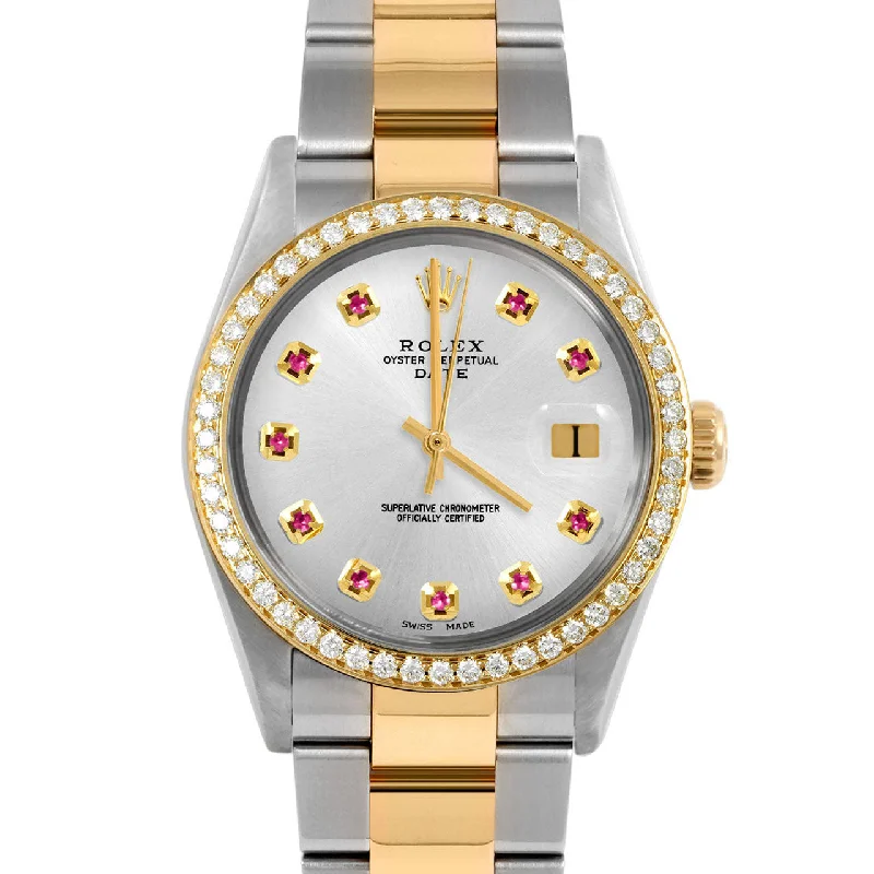 Rolex Date 34mm | 1500-TT-SLV-RBY-AM-BDS-OYS