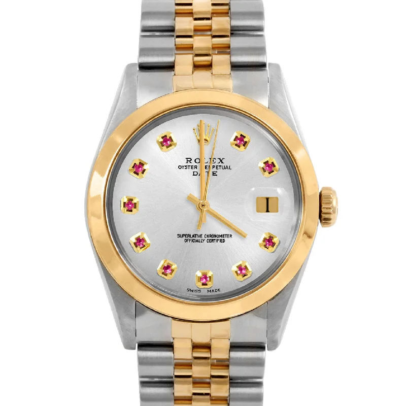 Rolex Date 34mm | 1500-TT-SLV-RBY-AM-SMT-JBL