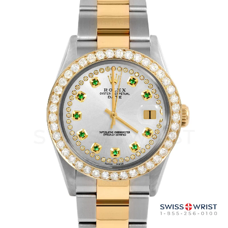 Rolex Date 34mm | 1500-TT-SLV-STRE-2CT-OYS