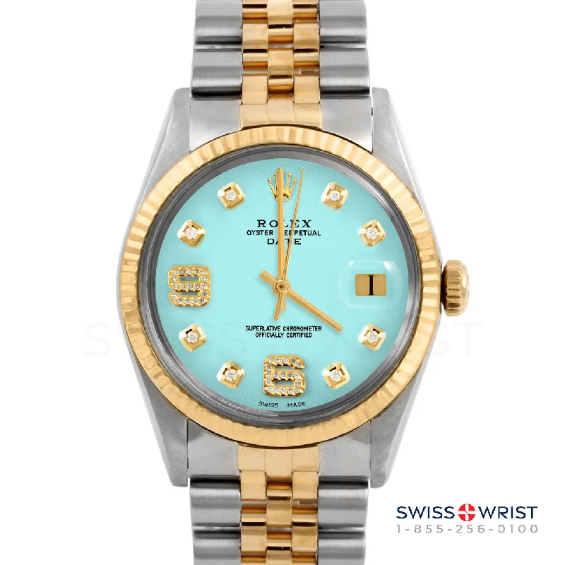 Rolex Date 34mm | 1500-TT-TRQ-8DA69-FLT-JBL