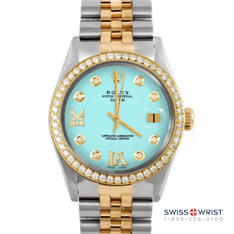 Rolex Date 34mm | 1500-TT-TRQ-8DR69-BDS-JBL