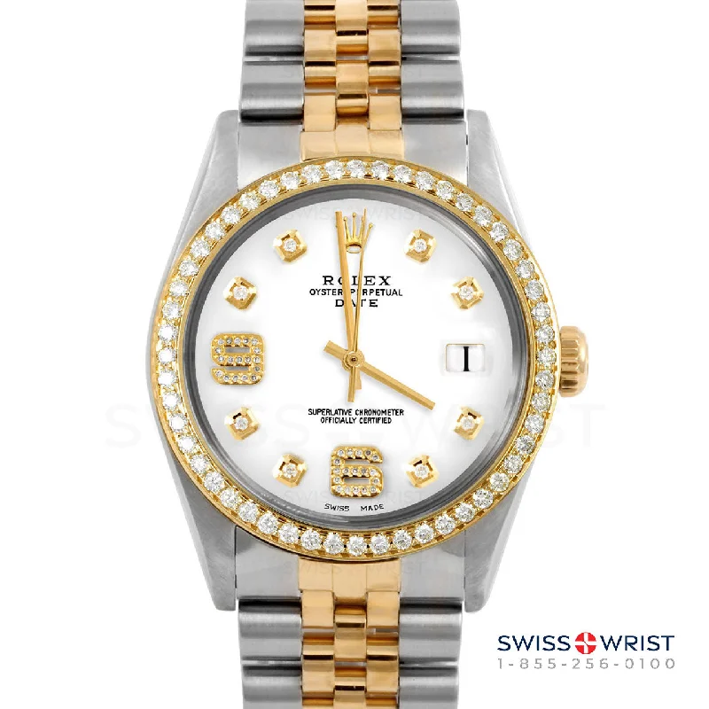 Rolex Date 34mm | 1500-TT-WHT-8DA69-BDS-JBL