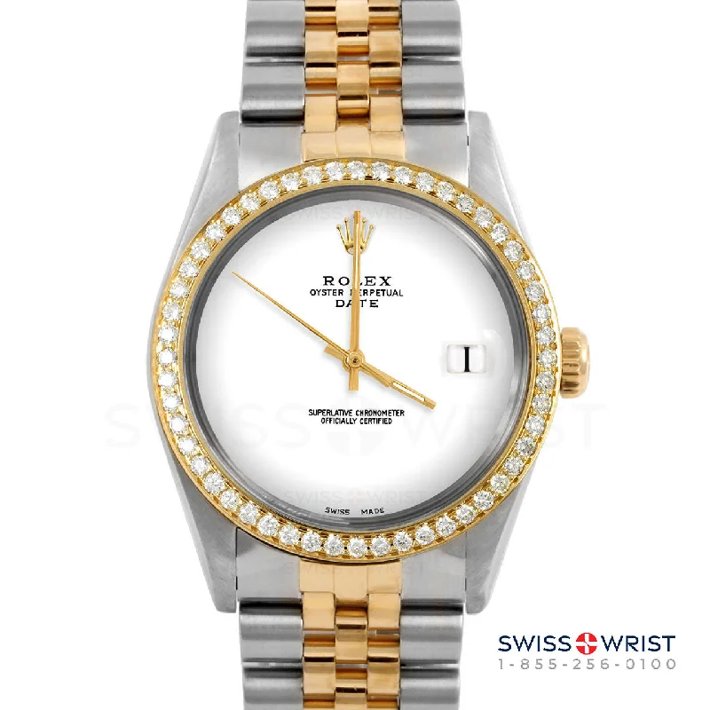 Rolex Date 34mm | 1500-TT-WHT-NOHM-BDS-JBL