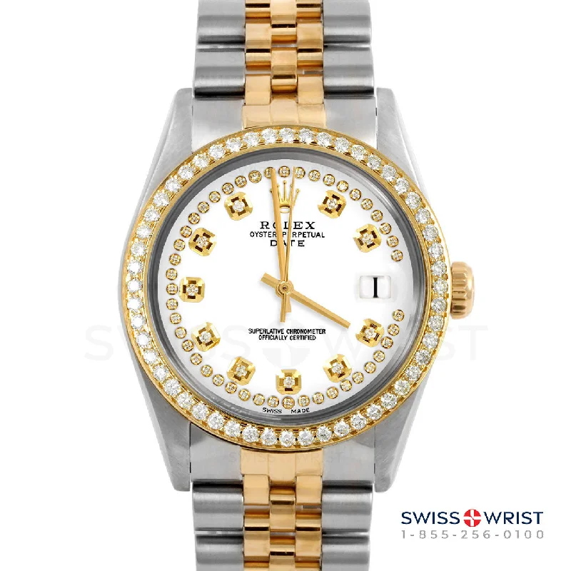 Rolex Date 34mm | 1500-TT-WHT-STRD-BDS-JBL