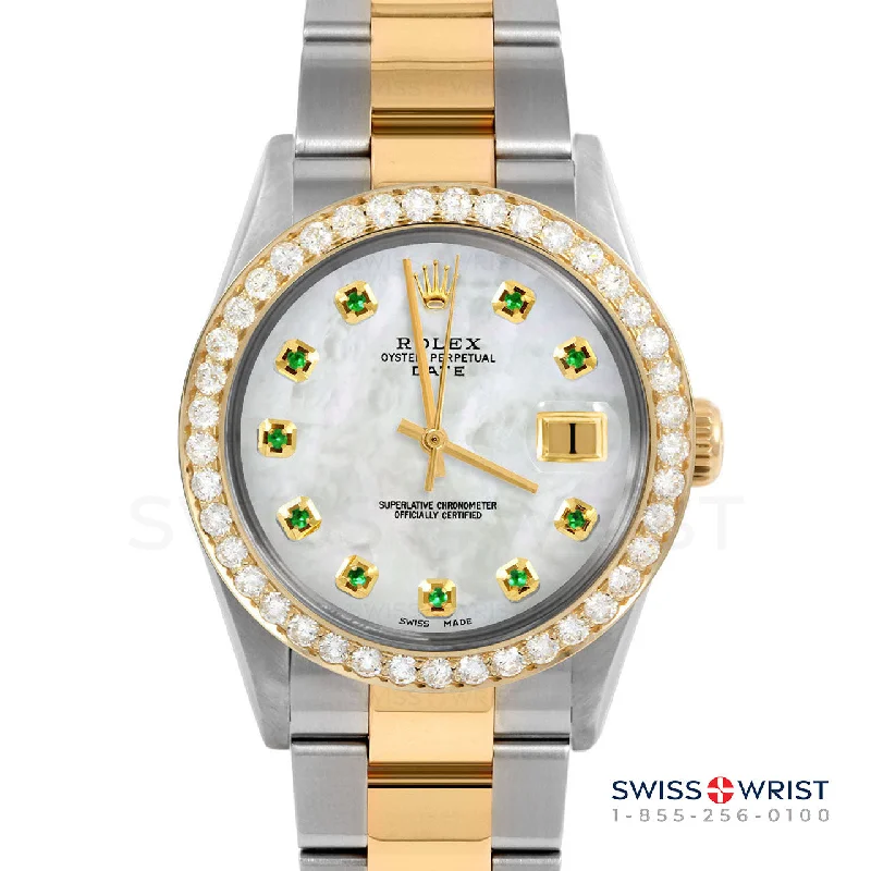 Rolex Date 34mm | 1500-TT-WMOP-EMD-AM-2CT-OYS