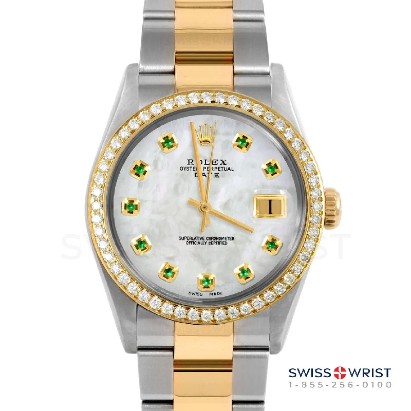 Rolex Date 34mm | 1500-TT-WMOP-EMD-AM-BDS-OYS