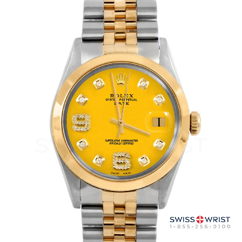 Rolex Date 34mm | 1500-TT-YLW-8DA69-SMT-JBL