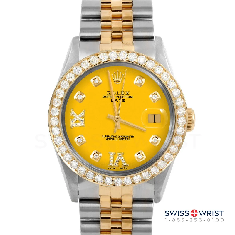 Rolex Date 34mm | 1500-TT-YLW-8DR69-2CT-JBL