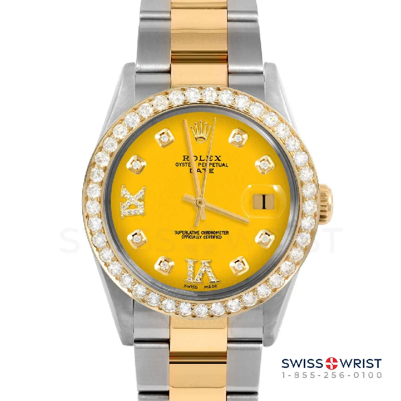 Rolex Date 34mm | 1500-TT-YLW-8DR69-2CT-OYS