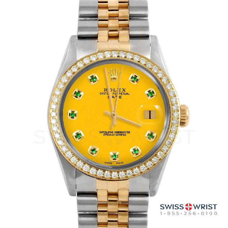 Rolex Date 34mm | 1500-TT-YLW-EMD-AM-BDS-JBL