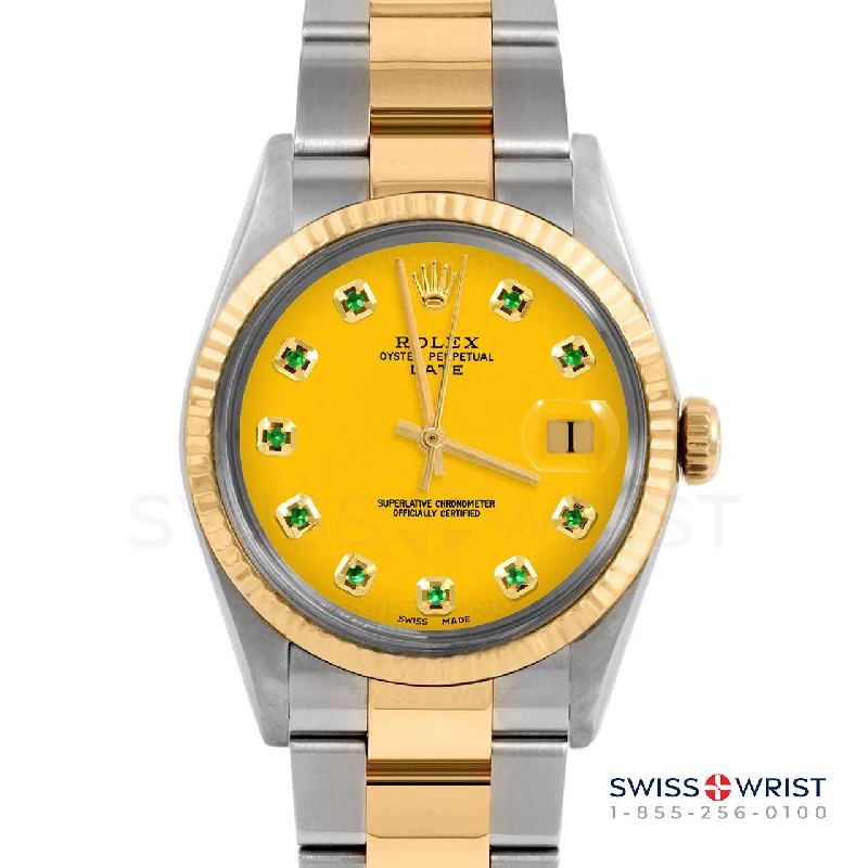 Rolex Date 34mm | 1500-TT-YLW-EMD-AM-SMT-OYS