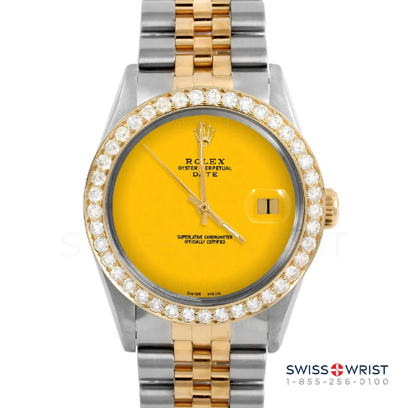 Rolex Date 34mm | 1500-TT-YLW-NOHM-2CT-JBL