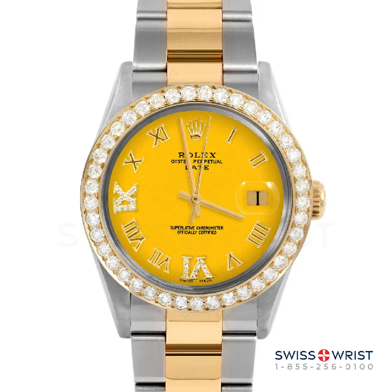 Rolex Date 34mm | 1500-TT-YLW-RDR69-2CT-OYS