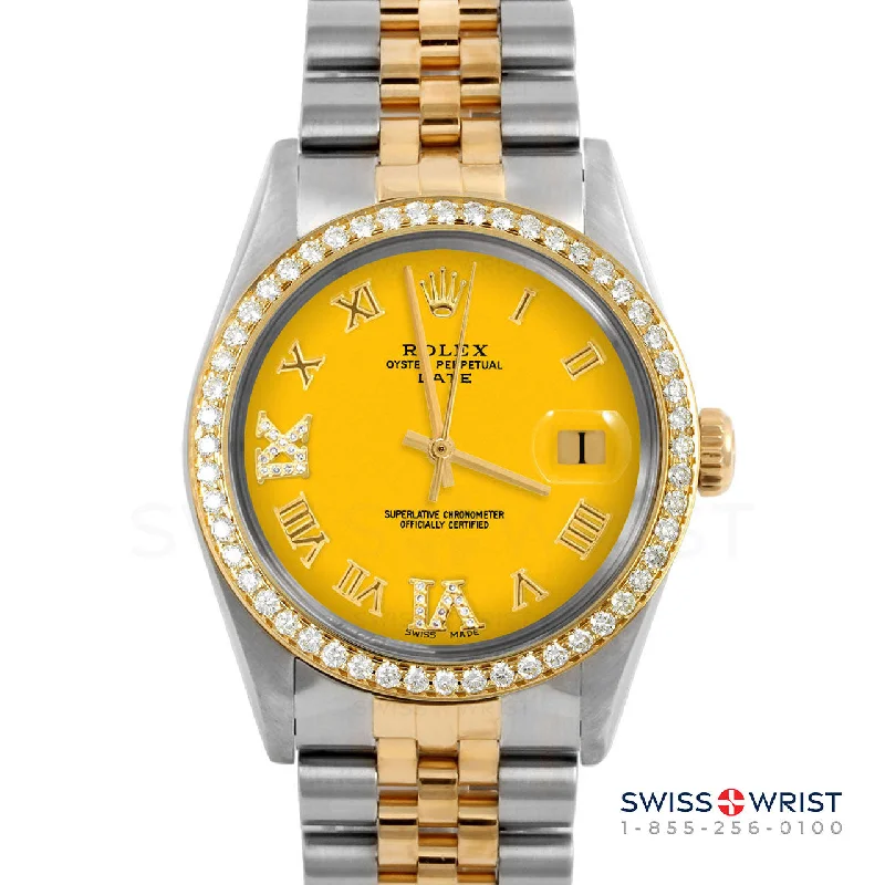 Rolex Date 34mm | 1500-TT-YLW-RDR69-BDS-JBL