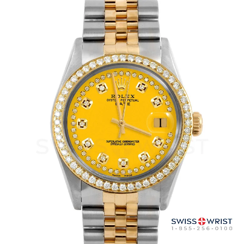 Rolex Date 34mm | 1500-TT-YLW-STRD-BDS-JBL