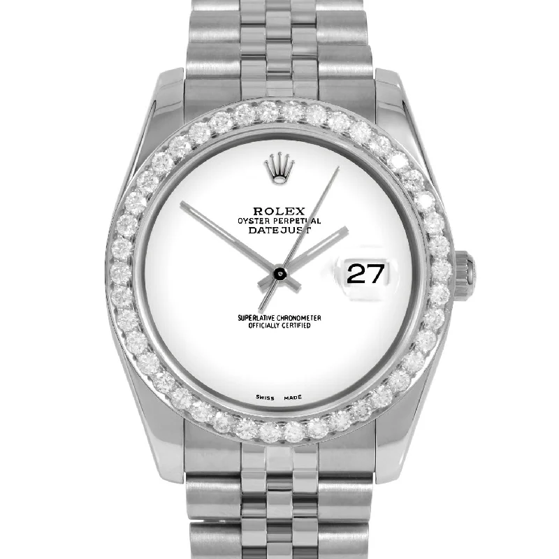 Rolex Datejust 36mm | 116234-WHT-NOHM-25CT-JBL