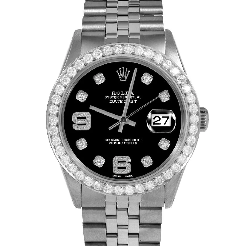 Rolex Datejust 36mm | 1601-SS-BLK-8DA69-25CT-JBL